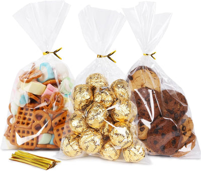 200 Bolsas Celofán 6x10" con Laços para Regalos