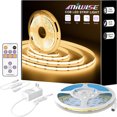 Tira LED COB 2700K 32.8pies 24V CRI90 regulable