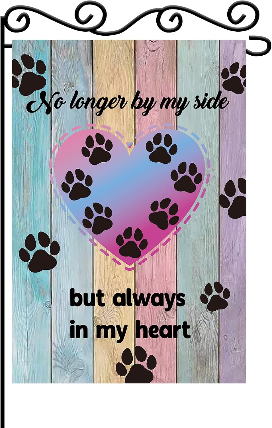 Bandera jardín texto inglés patas madera recuerdo mascota