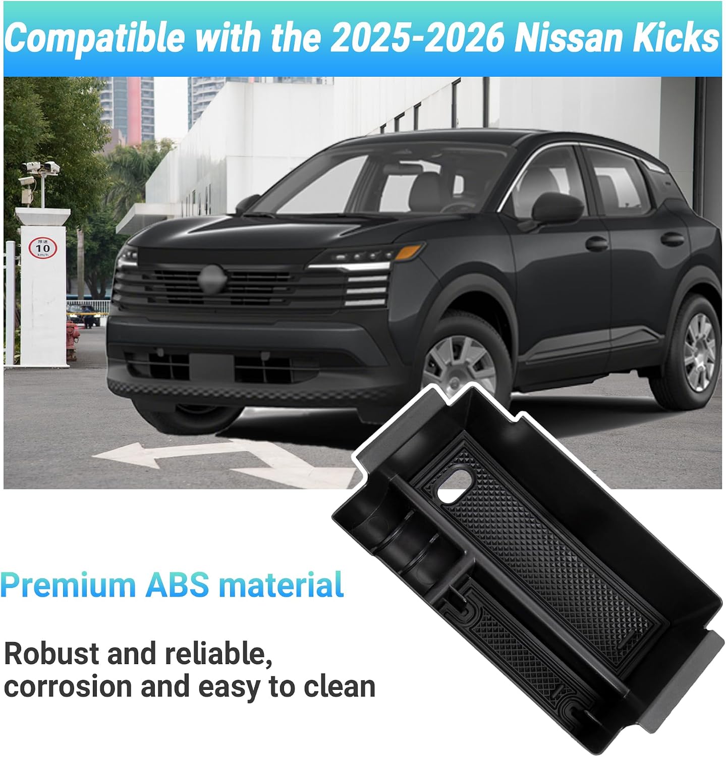 Bandeja consola Nissan Kicks 25-26 con soporte monedas