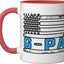 Taza Cerámica Bandera Americana Roja/Blanca