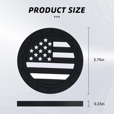4 Pzas Posavasos Auto 2.75pulg Bandera Americana Antideslizante