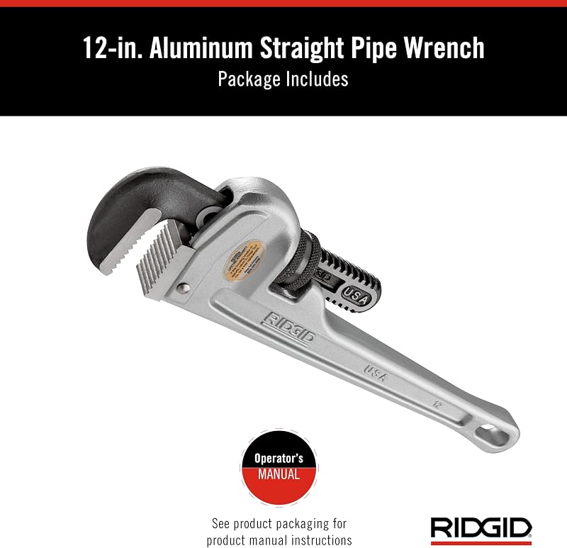 Llave tubo aluminio 12" plata modelo 812
