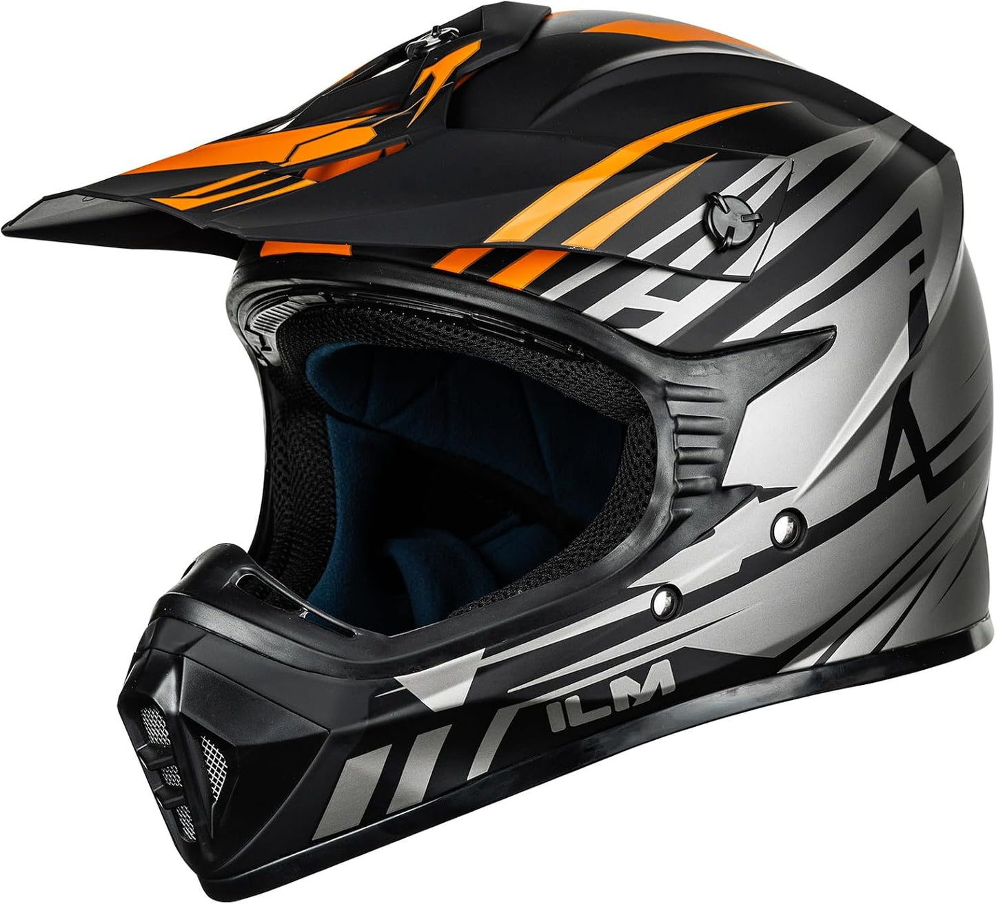 Casco motocross integral DOT 128S Adulto-Grande Naranja Gris