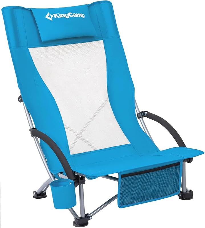 Silla playa plegable respaldo alto asiento malla 300lb