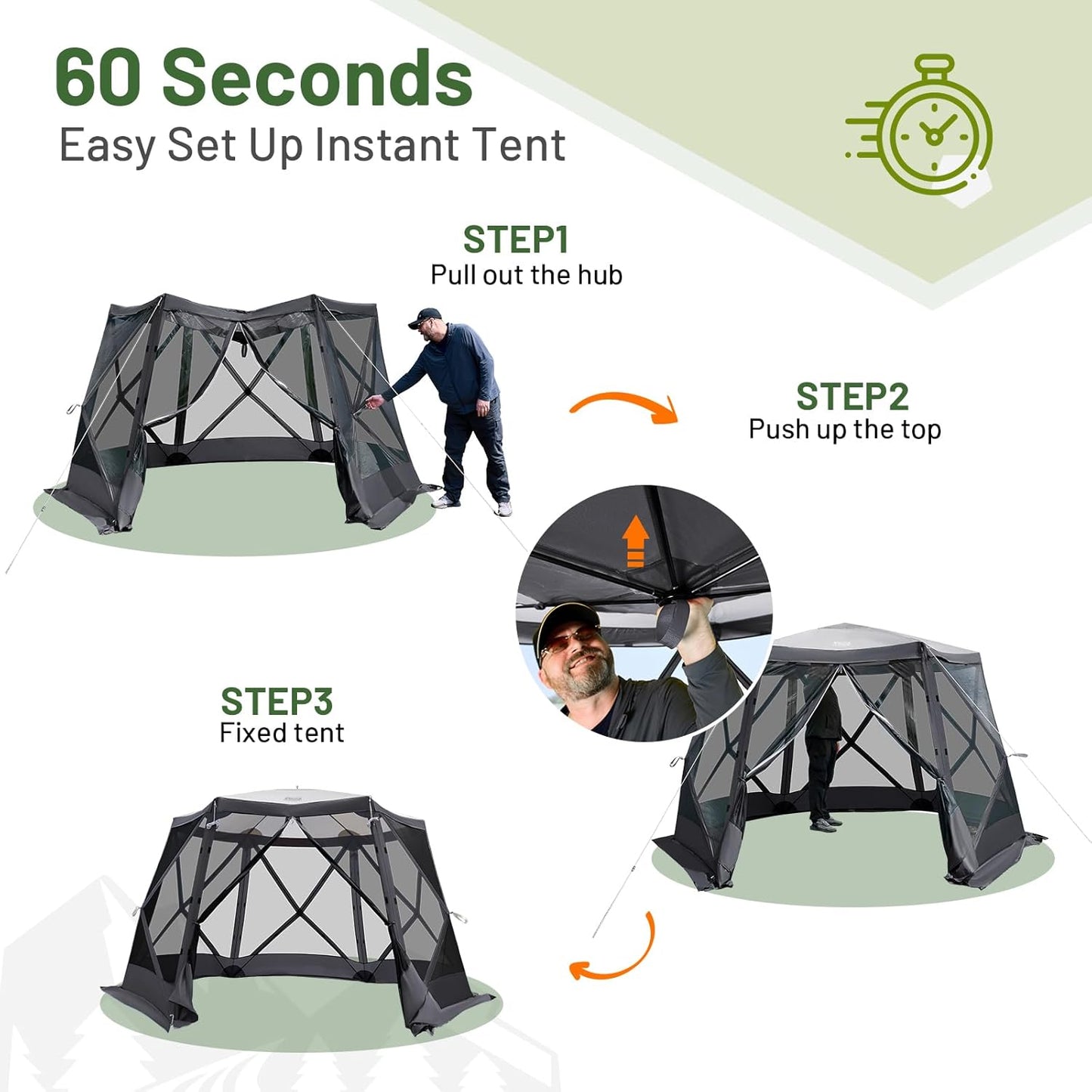 Carpa toldo desplegable 11.5x9.8pies para camping patio