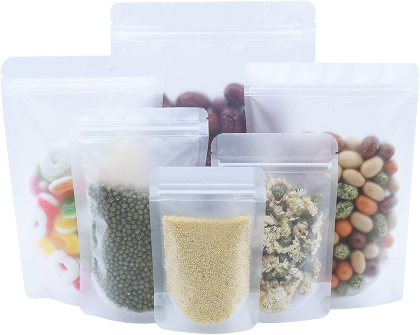 100 Bolsas Resellables 4.7x7.9" Cremallera Térmica Alimentos