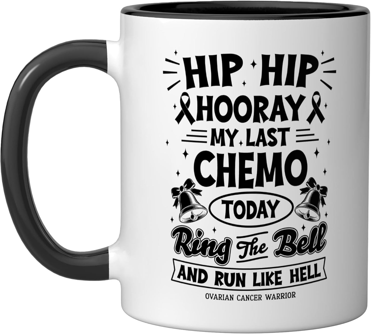 Taza Cerámica Ovarian Cancer Warrior Negro/Blanco