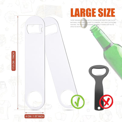 32 Pzas Abridor Botellas Acero Inox Plano Sublimación Blanco