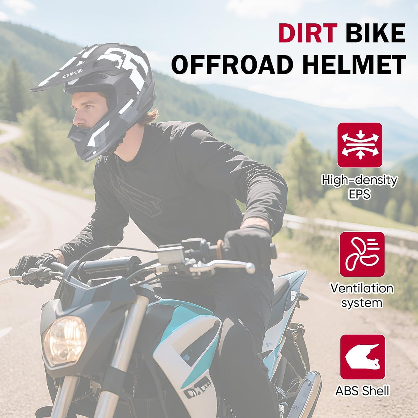 Casco Motocicleta Adulto para Dirt Bike Racing Visor y Gafas