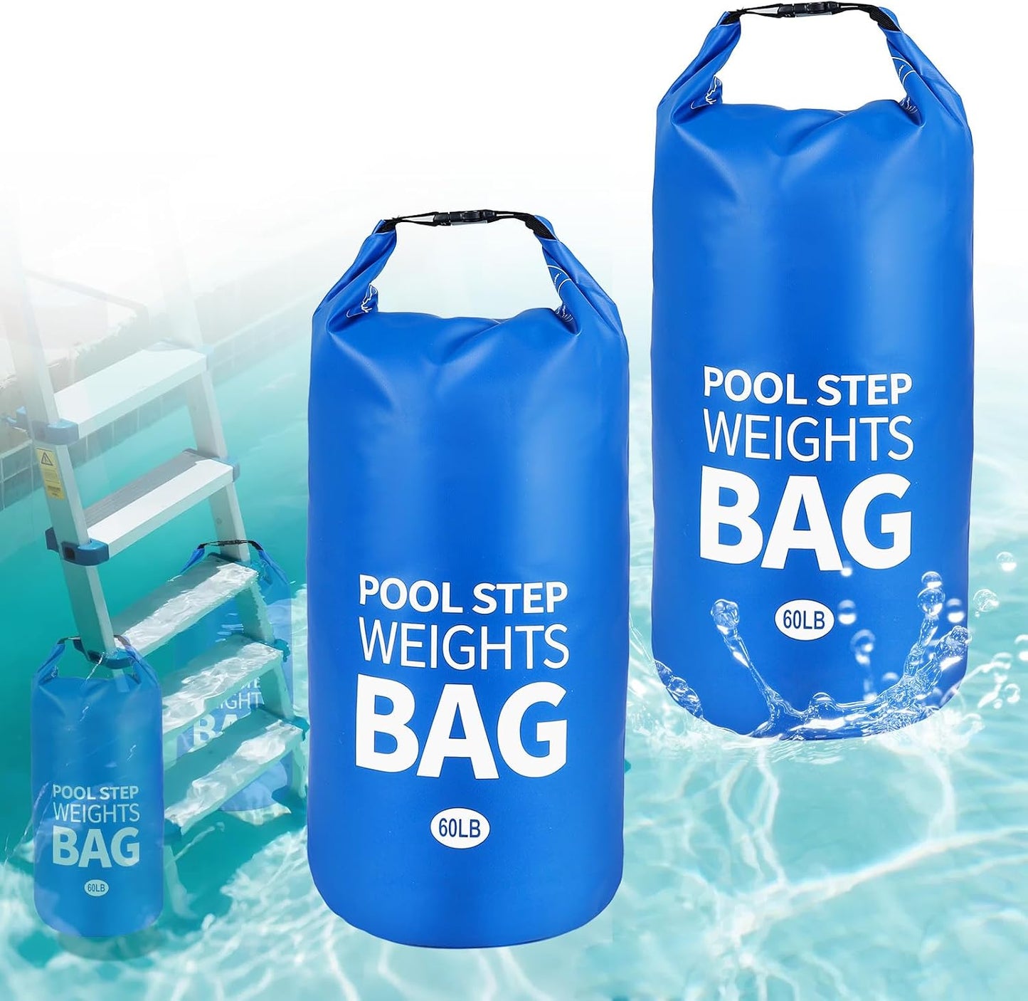 2 Pzas Pesos Escalones Piscina 60lb Anclaje PVC 500D