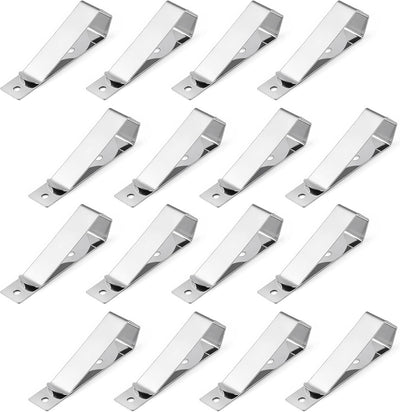 16 Clips Apertura Puerta Garaje Acero Inox Universales Plateados