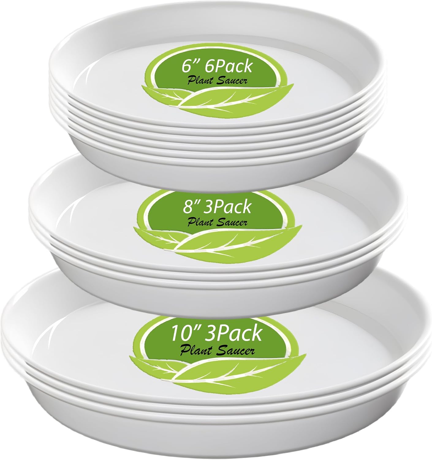 12 Pzas Platillos Plástico 6-10pulg para Plantas Interior Exterior