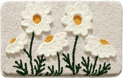 Tapete baño floral antiderrap 17x30pulg