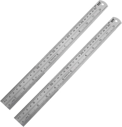 Regla acero inox 12pulg 30cm doble escala métrica e imperial