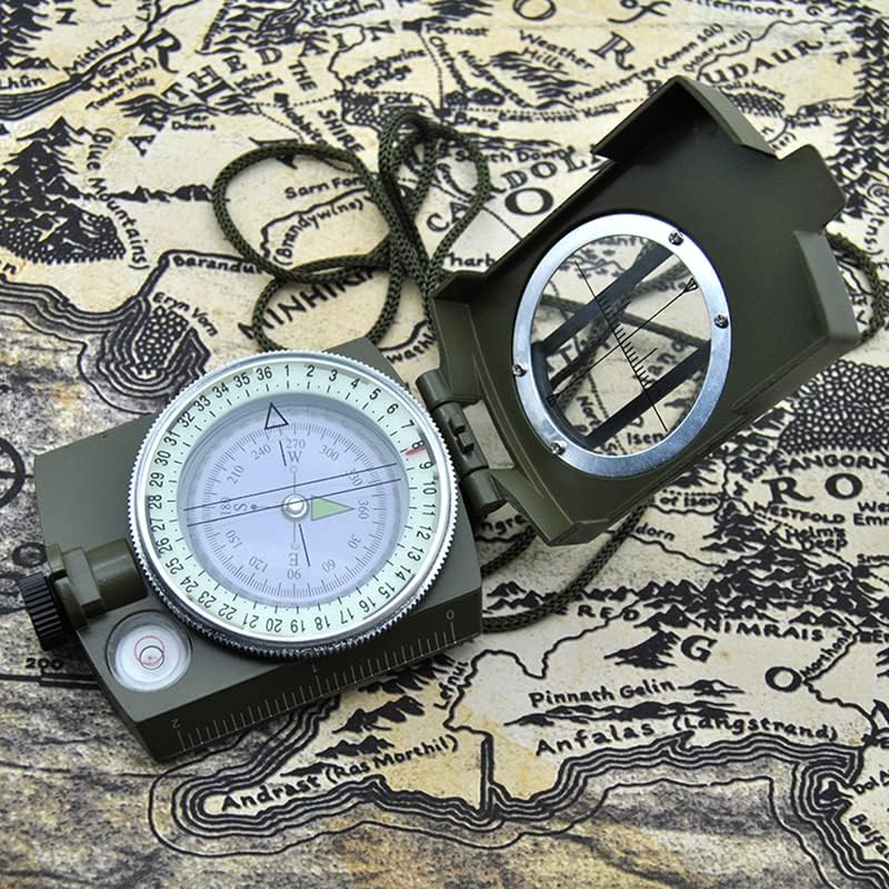 Brújula militar Lensatic impermeable con calculadora distancia mapa