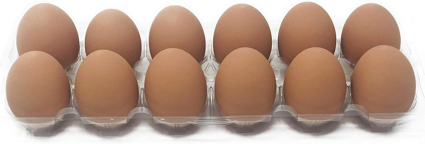 Huevos cerámica nido pack 12 marrón