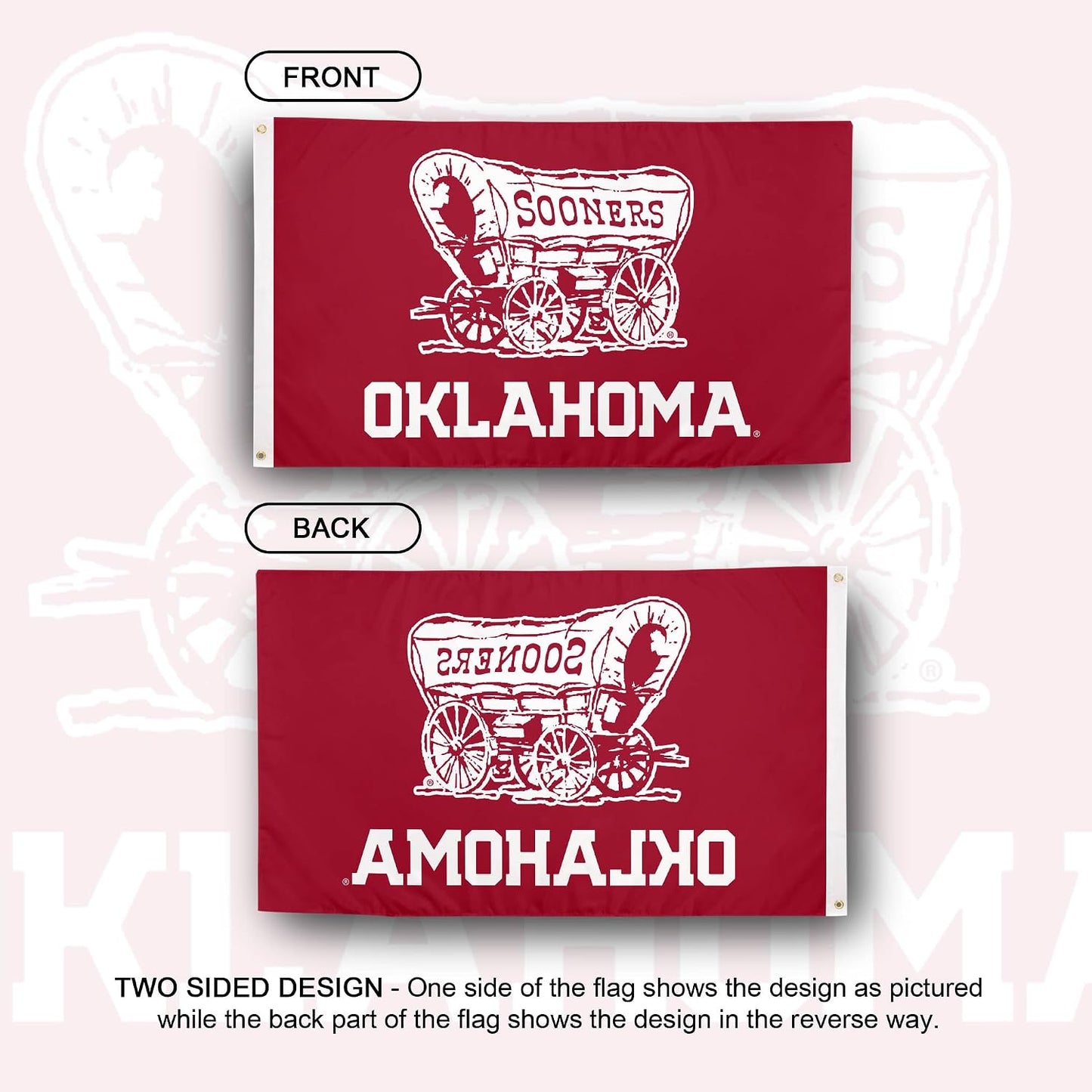 Bandera Sooners UO 3x5ft tela poliéster duradera