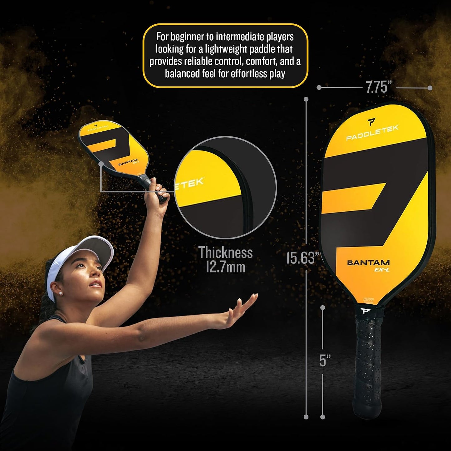 Paleta pickleball Bantam EX-L núcleo panal agarre
