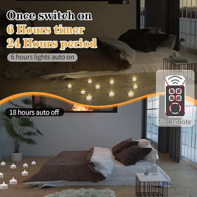 50 Velitas Parpadeantes con Temporizador 6h/18h