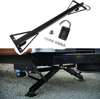 Soporte gato estabilizador remolque negro con interruptor