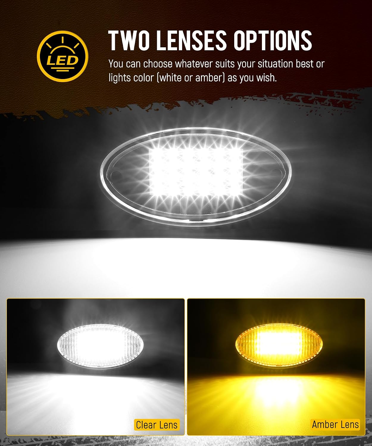 Luces porche LED RV con interruptor base negra