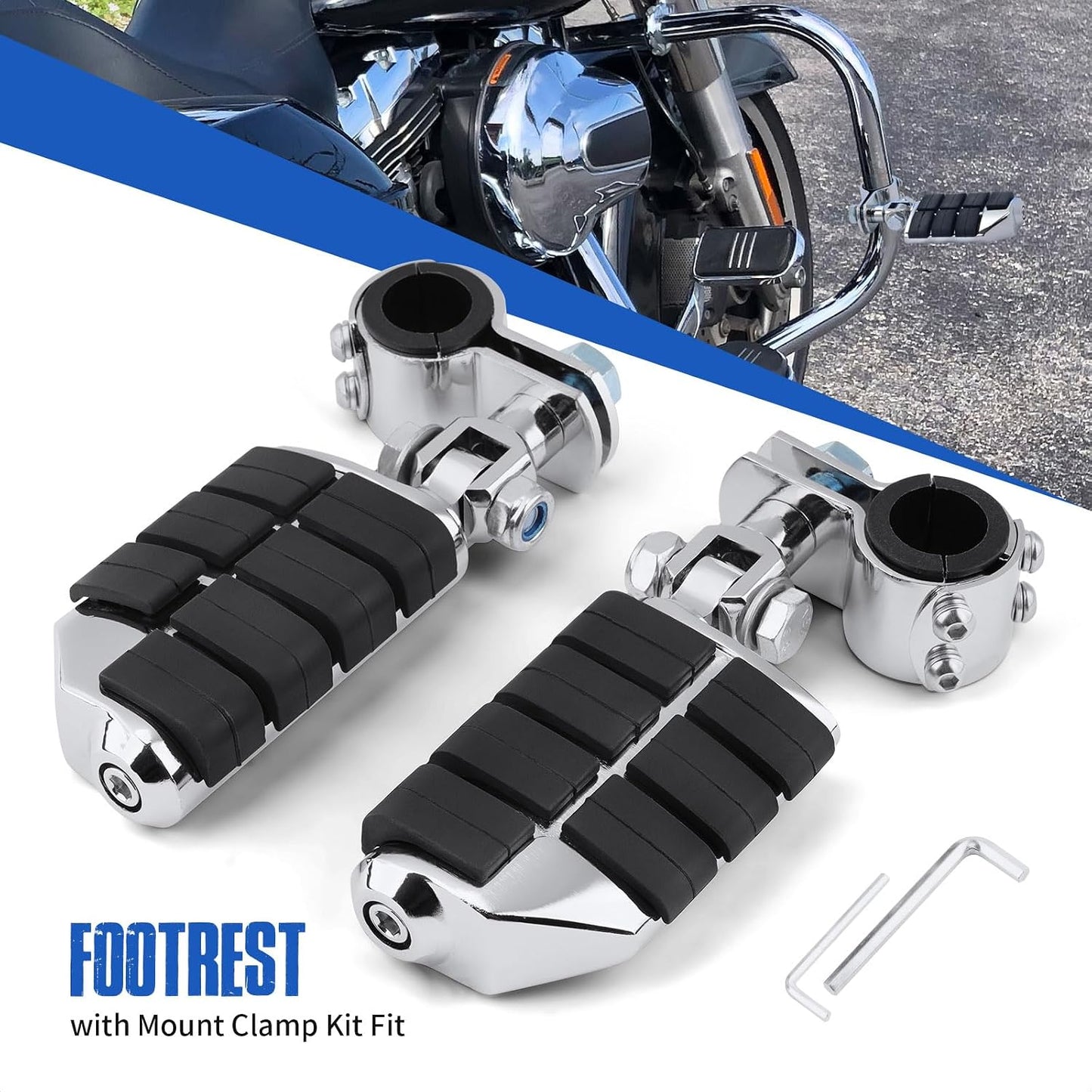 Reposapiés motocicleta comp Harley Yamaha 25-34mm