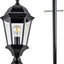 Lámpara poste exterior negro cristal 9.38x21.63"