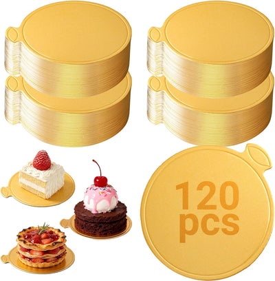 Soporte para mousse cupcakes redondo dorado pastel 3.14 pulgadas