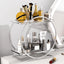 Organiz. perfumes y maquillaje plateado 2 niveles