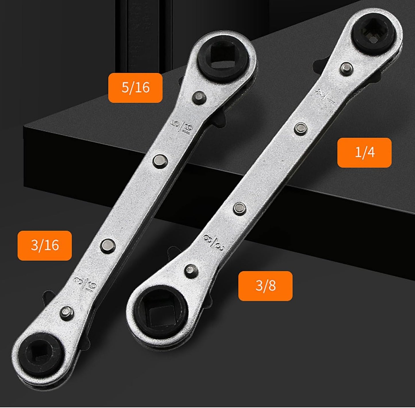 Llave trinquete 4en1 SAE 3/16-5/16 pulg acero alto carbono