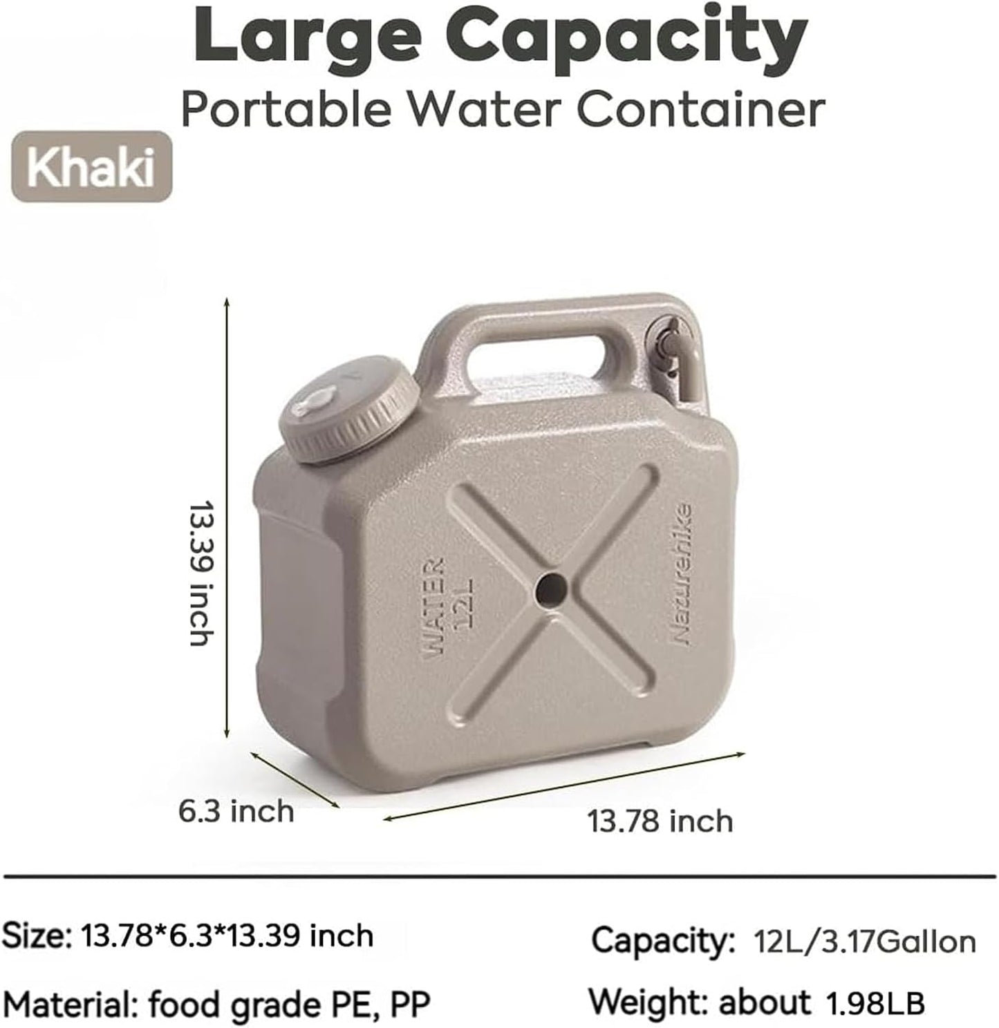 Contenedor agua campamento 3.17gal espita ajustable sin