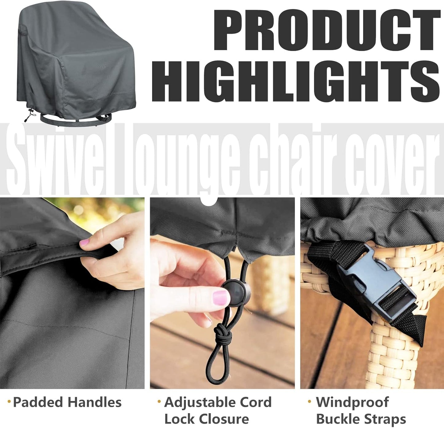 Funda silla patio impermeable 39x37"