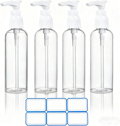 4 Botellas Viaje TSA Aprobadas 100ml Transparentes Fugas