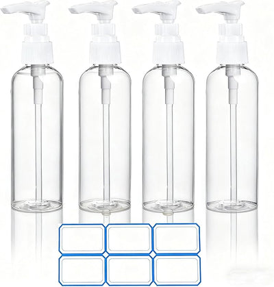 4 Botellas Viaje TSA Aprobadas 100ml Transparentes Fugas