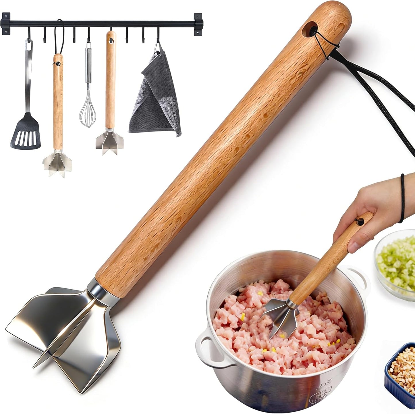 Triturador carne acero inox 6 cuchillas con botella pimienta