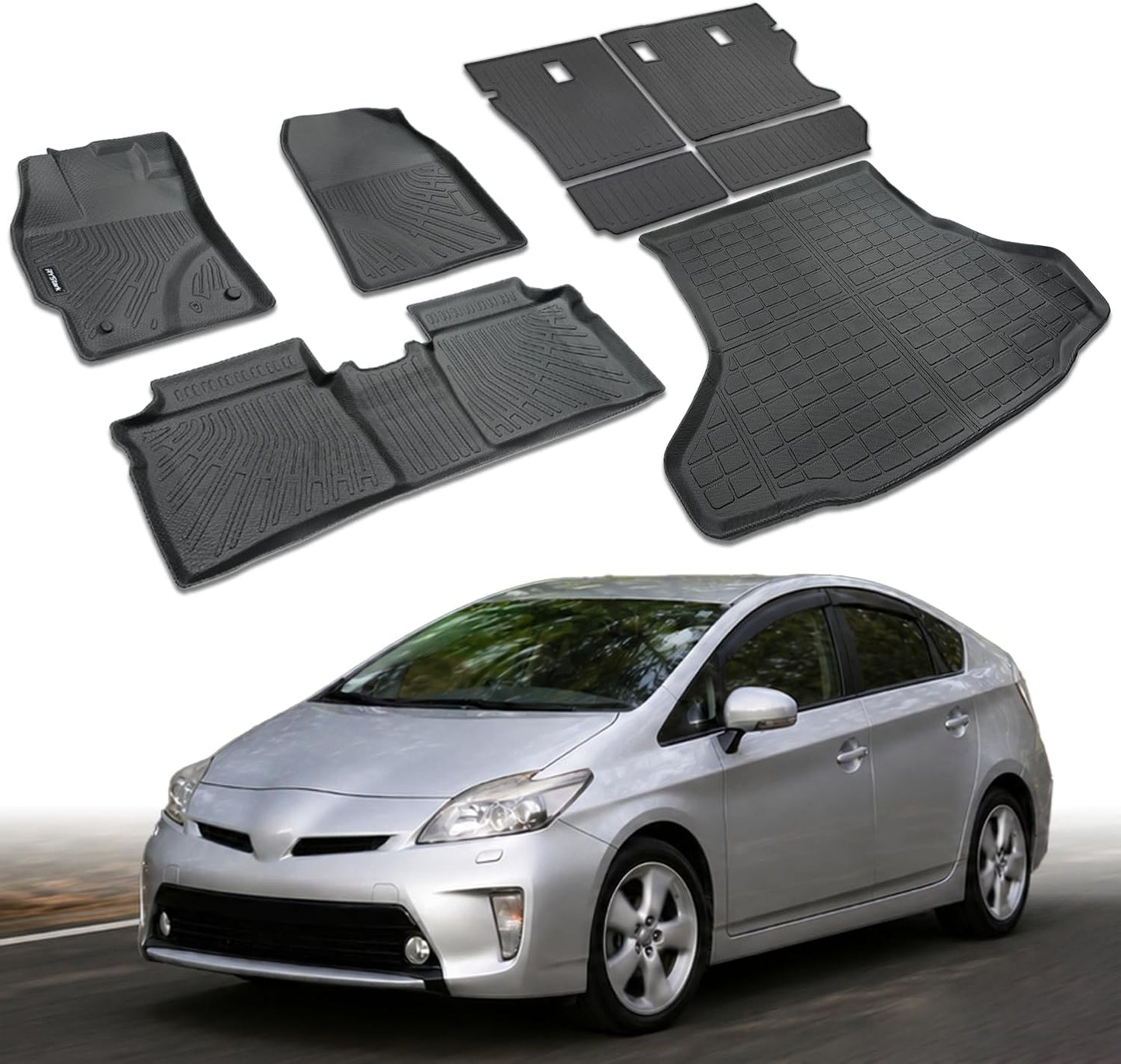 Alfombrillas piso antiderrap TPE comp Prius 10-15