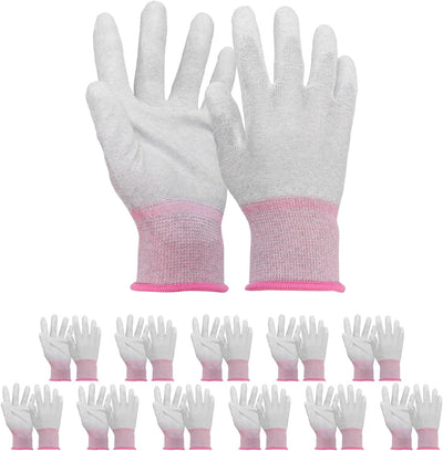 Guantes ESD fibra carbono gris para reparación PC