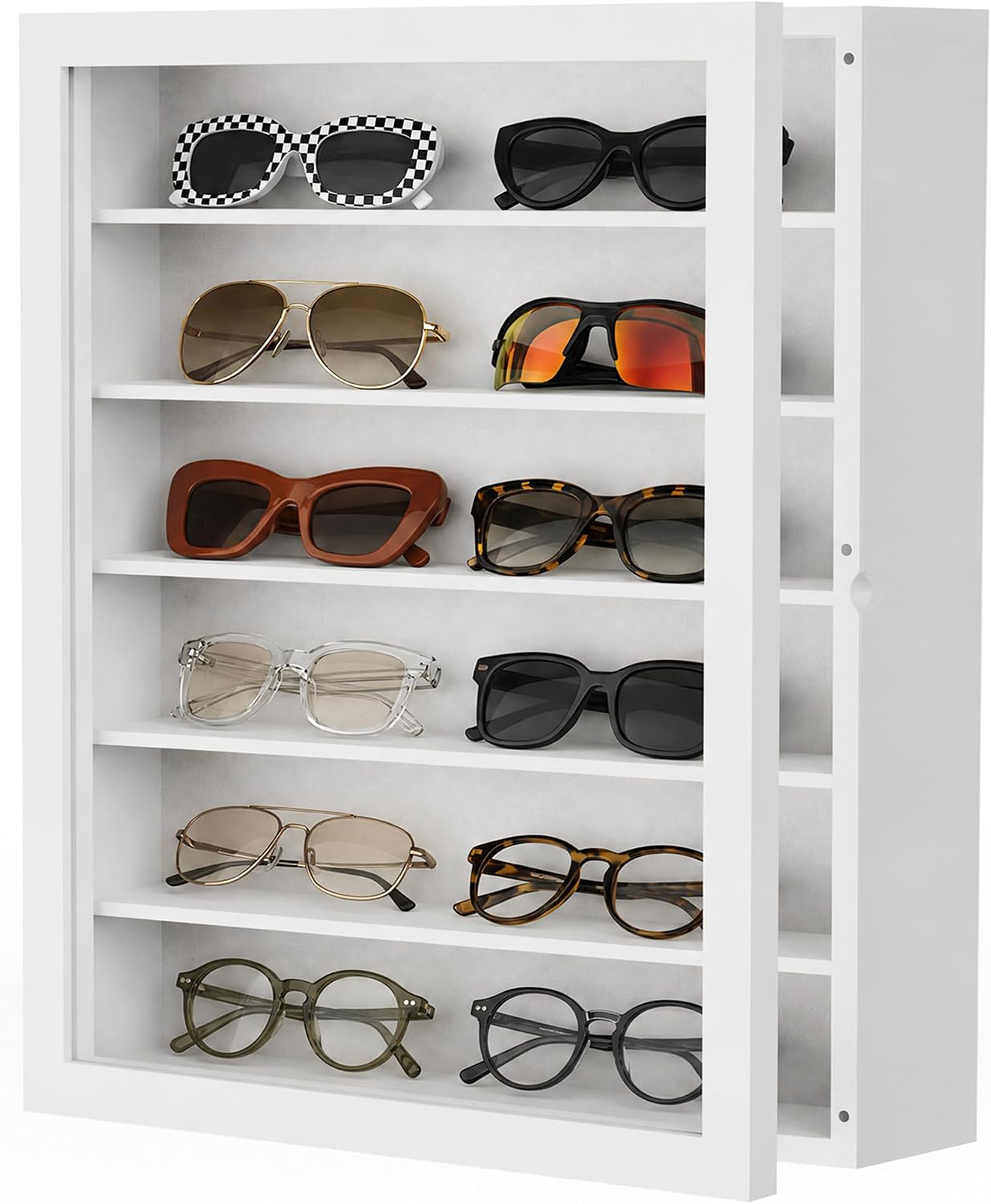 Soporte pared gafas sol madera rústica 13x15.6"