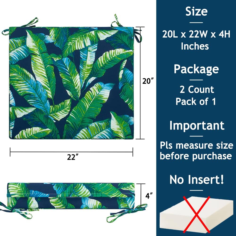 Set 2 fundas cojines patio impermeables 22x20x4