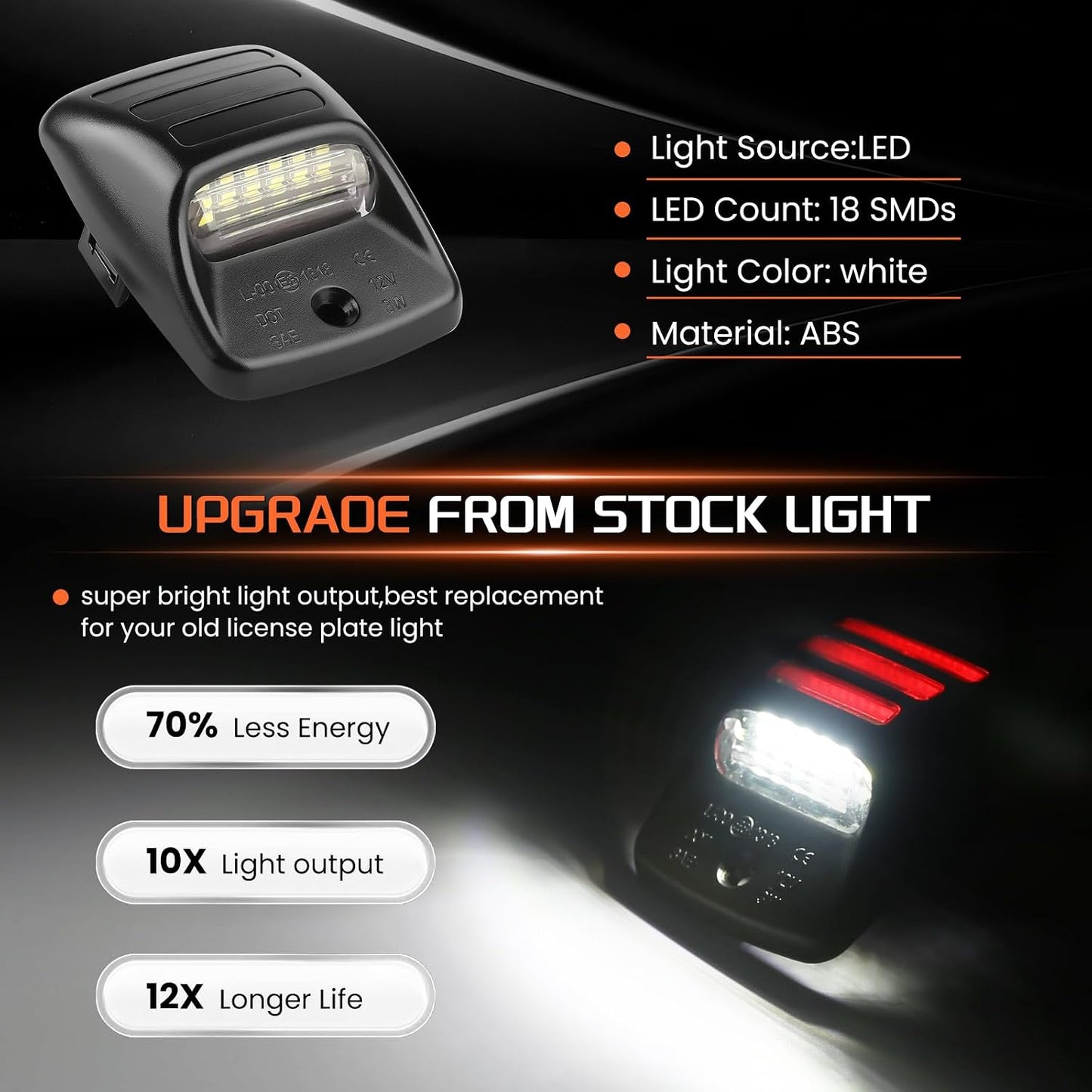 Lámpara LED matrícula comp Toyota Tacoma 05-15 Tundra 00-13