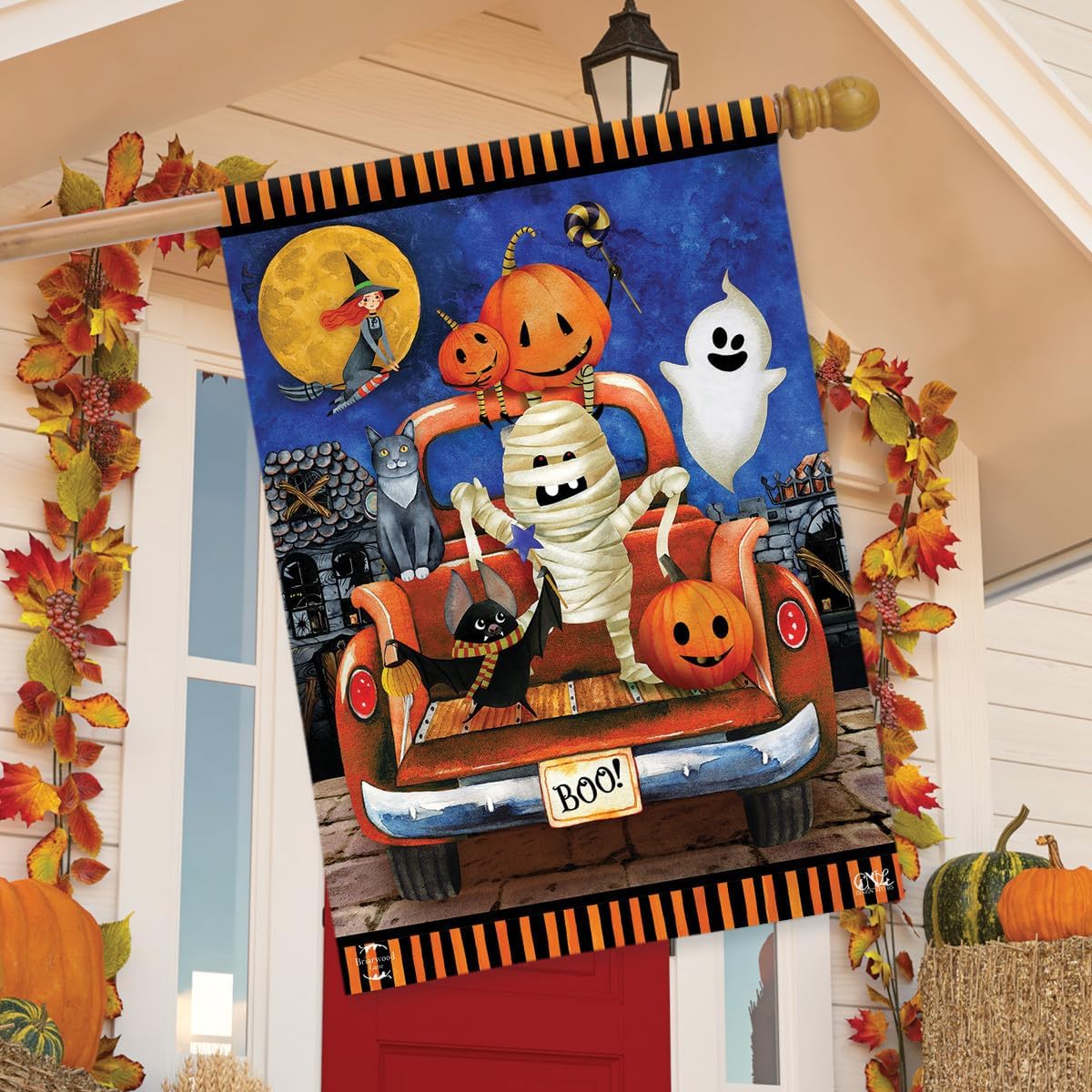 Bandera Halloween 40x28 Pulg para Decoración de Fiesta