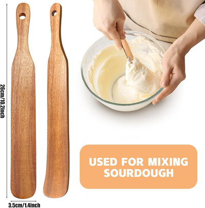 Spurtle madera teca para masa madre hornear cocinar