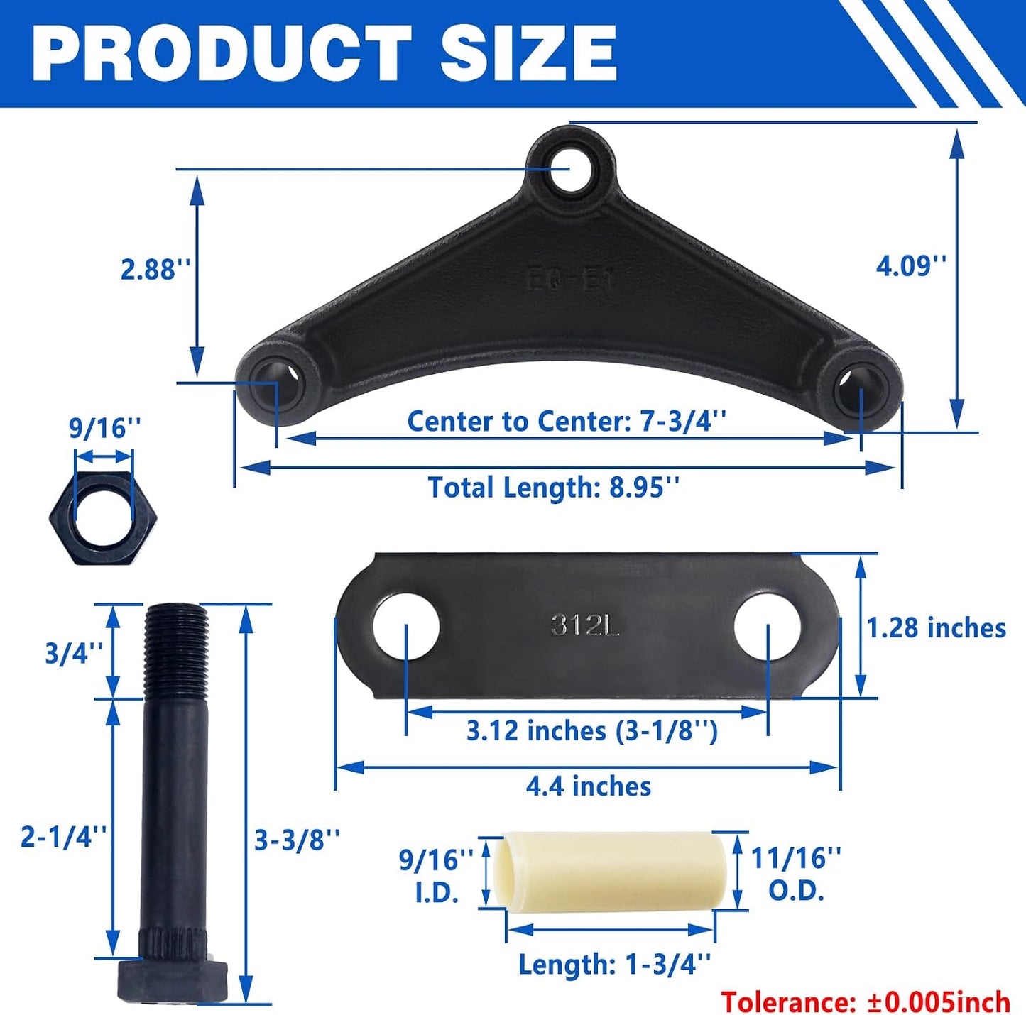 Kit grillete remolque ecualizador eje tándem 3500