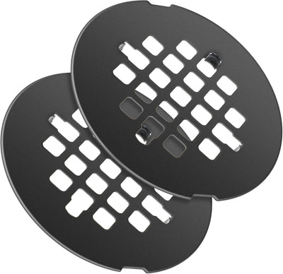 2 Pzas Tapa drenaje ducha acero inox redondo negro mate