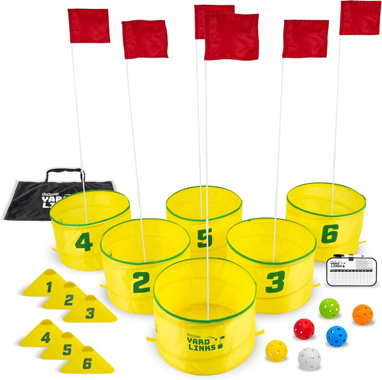 Set golf Yard Links 6 cubos marcadores tee y 6 bolas