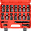 Set 18 Pzas Llaves Vaso 1/2pulg Giratorias Métricas 10-24mm