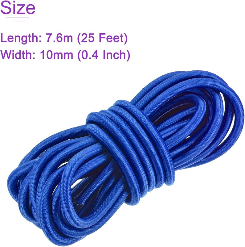 Cordón elástico azul 0.4" 25ft para tienda kayak
