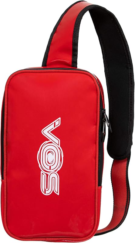 Bolso bandolera impermeable multiusos con cremallera rojo