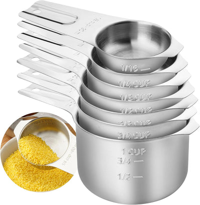 7 Pzas Tazas Medidoras Acero Inox Anidables